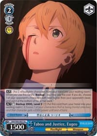 Taboo and Justice, Eugeo - Sword Art Online -Alicization- - Weiss Schwarz card