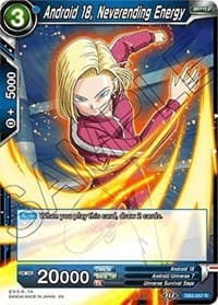 Android 18, Neverending Energy - Draft Box 05 - Divine Multiverse - Dragon Ball Super: Masters card
