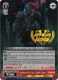 Burdened by Fate, Goblin Slayer (Alternate Art Promo) - Goblin Slayer - Weiss Schwarz card