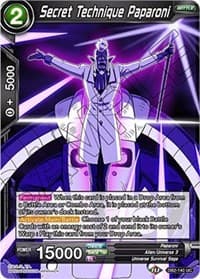 Secret Technique Paparoni - Draft Box 05 - Divine Multiverse - Dragon Ball Super: Masters card