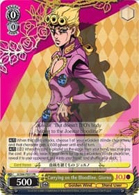 Carrying on the Bloodline, Giorno - JoJo's Bizarre Adventure: Golden Wind - Weiss Schwarz card