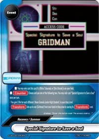 Special Signature to Save a Soul - SSSS.GRIDMAN - Future Card BuddyFight card