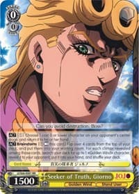 Seeker of Truth, Giorno - JoJo's Bizarre Adventure: Golden Wind - Weiss Schwarz card