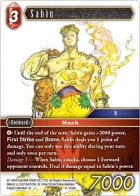 Sabin - Opus XI - Final Fantasy TCG card