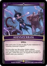 Hoenna's Wrath - Ascension - Argent Saga TCG card