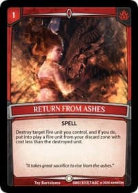 Return from Ashes - Ascension - Argent Saga TCG card