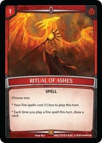Ritual of Ashes - Ascension - Argent Saga TCG card