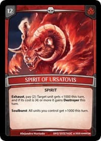 Spirit of Ursatovis - Ascension - Argent Saga TCG card