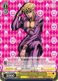 Pioneer of Fate, Giorno - JoJo's Bizarre Adventure: Golden Wind - Weiss Schwarz card