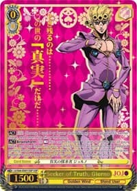 Seeker of Truth, Giorno (SSP) (Gold Stamp) - JoJo's Bizarre Adventure: Golden Wind - Weiss Schwarz card