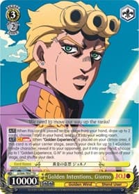 Golden Intentions, Giorno - JoJo's Bizarre Adventure: Golden Wind - Weiss Schwarz card