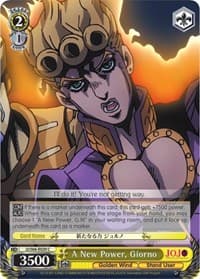 A New Power, Giorno - JoJo's Bizarre Adventure: Golden Wind - Weiss Schwarz card