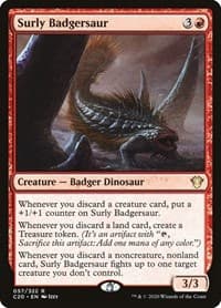 Surly Badgersaur - Commander 2020 - Magic: The Gathering card