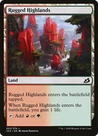Rugged Highlands - Ikoria: Lair of Behemoths - Magic: The Gathering card