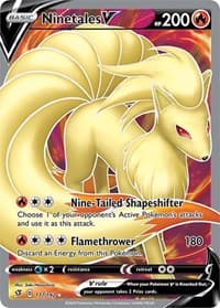 Ninetales V (Full Art) - SWSH02: Rebel Clash - Pokemon card