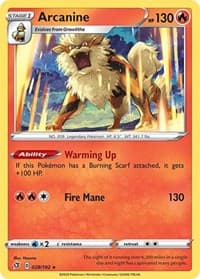 Arcanine - SWSH02: Rebel Clash - Pokemon card
