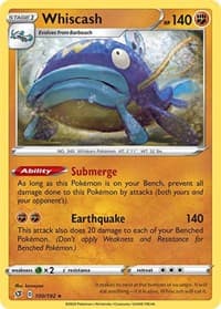 Whiscash - SWSH02: Rebel Clash - Pokemon card