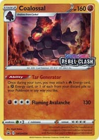 Coalossal - SWSH024 (Prerelease) [Staff] - SWSH: Sword & Shield Promo Cards - Pokemon card
