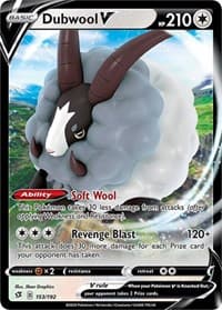 Dubwool V - SWSH02: Rebel Clash - Pokemon card