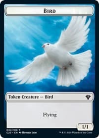 Bird // Dinosaur Cat Double-Sided Token - Commander 2020 - Magic: The Gathering card