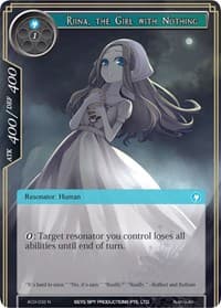Riina, the Girl with Nothing - Alice Origin III - Force of Will card