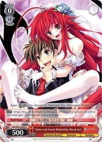 Master-and-Servant Relationship, Rias & Issei - Fujimi Fantasia Bunko - Weiss Schwarz card