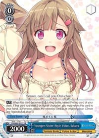 Younger-Sister-Style Voice, Sakura - Fujimi Fantasia Bunko - Weiss Schwarz card