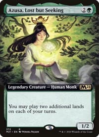 Azusa, Lost but Seeking (Extended Art) - Core Set 2021 - Magic: The Gathering card
