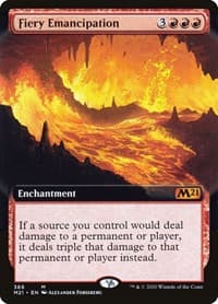 Fiery Emancipation (Extended Art) - Core Set 2021 - Magic: The Gathering card