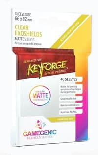 GameGenic KeyForge Matte Exoshields - Clear (40-Pack) - GameGenic Card Sleeves - Card Sleeves card