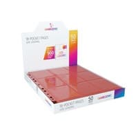 GameGenic 18-Pocket Pages Side-Loading Display Box - Red (50-Pages) - GameGenic Protective Pages - Protective Pages card