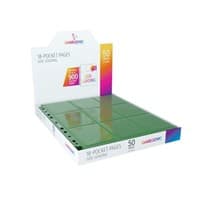 GameGenic 18-Pocket Pages Side-Loading Display Box - Green (50-Pages) - GameGenic Protective Pages - Protective Pages card