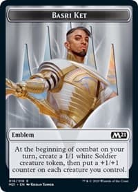 Emblem - Basri Ket - Core Set 2021 - Magic: The Gathering card