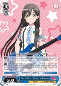 Here is Where I Belong, Tae Hanazono - BanG Dream! Vol.2 - Weiss Schwarz card