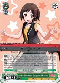 Hard Worker, Tsugumi Hazawa - BanG Dream! Vol.2 - Weiss Schwarz card