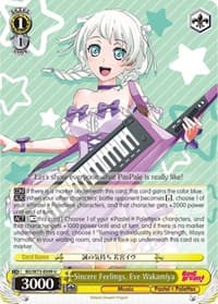 Sincere Feelings, Eve Wakamiya - BanG Dream! Vol.2 - Weiss Schwarz card