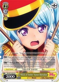 "Music of Smiles" Kanon Matsubara - BanG Dream! Vol.2 - Weiss Schwarz card