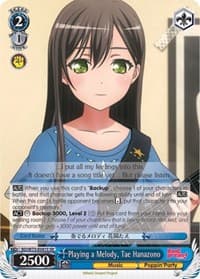 Playing a Melody, Tae Hanazono (SR) - BanG Dream! Vol.2 - Weiss Schwarz card
