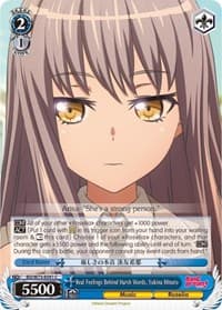 Real Feelings Behind Harsh Words, Yukina Minato - BanG Dream! Vol.2 - Weiss Schwarz card