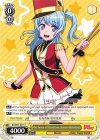 No Sense of Direction, Kanon Matsubara - BanG Dream! Vol.2 - Weiss Schwarz card