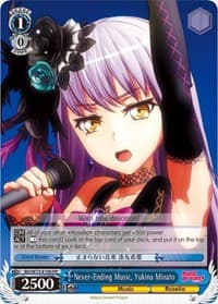 Never-Ending Music, Yukina Minato - BanG Dream! Vol.2 - Weiss Schwarz card