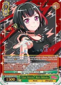 "Our Music" Ran Mitake (SSP) - BanG Dream! Vol.2 - Weiss Schwarz card