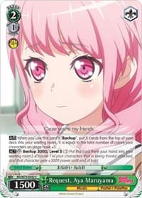 Request, Aya Maruyama - BanG Dream! Vol.2 - Weiss Schwarz card