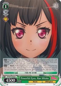 Powerful Eyes, Ran Mitake - BanG Dream! Vol.2 - Weiss Schwarz card
