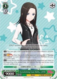 Overwhelming Vocal Ability, LAYER (SR) - BanG Dream! Vol.2 - Weiss Schwarz card