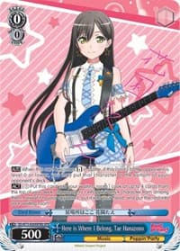 Here is Where I Belong, Tae Hanazono (SPM) (B) - BanG Dream! Vol.2 - Weiss Schwarz card