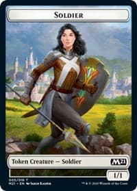 Soldier // Treasure Double-sided Token - Core Set 2021 - Magic: The Gathering card