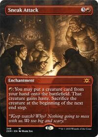 Sneak Attack (Borderless) - Double Masters - Magic: The Gathering card