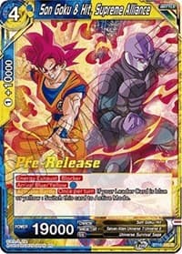 Son Goku & Hit, Supreme Alliance - Rise of the Unison Warrior Pre-Release Cards - Dragon Ball Super: Masters card
