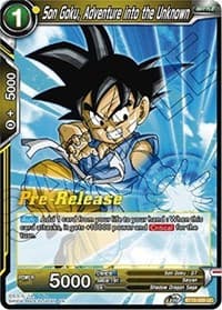 Son Goku, Adventure into the Unknown - Rise of the Unison Warrior Pre-Release Cards - Dragon Ball Super: Masters card